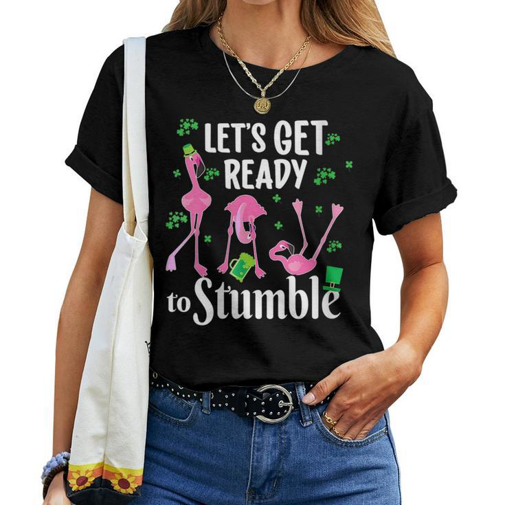 Let’S Get Ready To Stumble Flamingo St Patrick’S Day Women T-shirt Crewneck