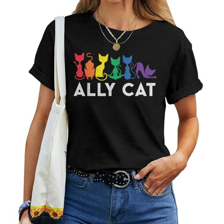Lgbt Ally Cat Be Kind Gay Rainbow Lgbtq Women T-shirt