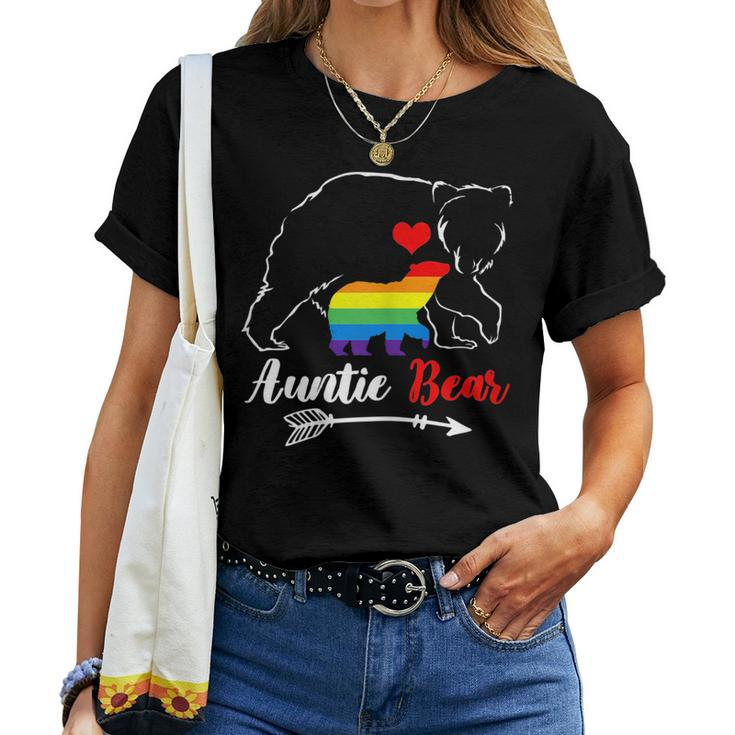 Lgbt Auntie Bear Aunt Gay Pride Proud Mom Women T-shirt
