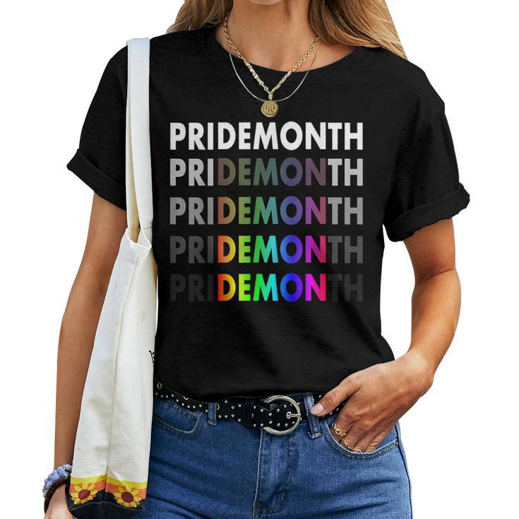 Lgbt Pride Month Demon For Gay Pride Month Festival Rainbow Women T-shirt