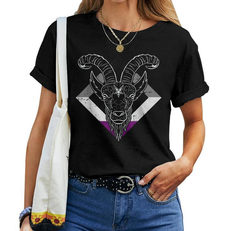 Lgbt-Q Goth Asexual Pride Gay Baphomet Gothic Men Women Women T-shirt