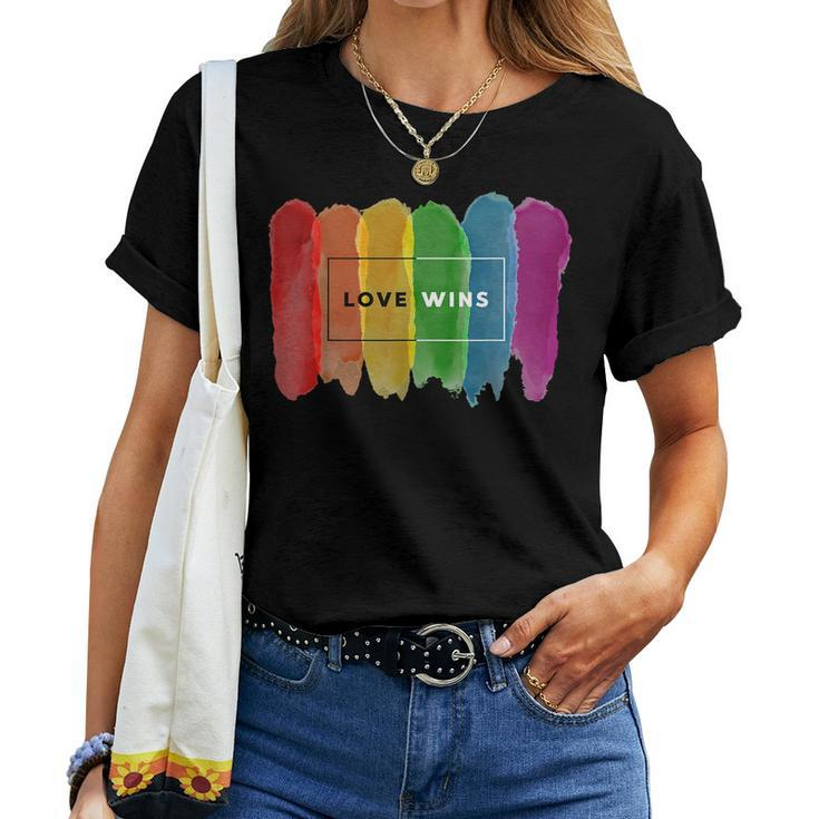Lgbt Rainbow Gay Pride Lgbtq Equality Love Wins Men Women Women T-shirt