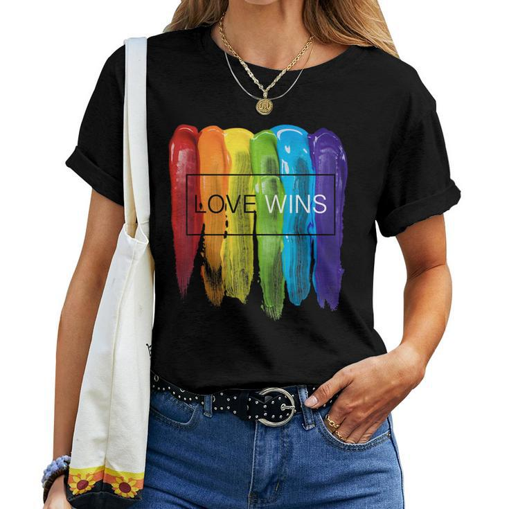 Lgbtq Equality Gay Pride Love Wins Be Yourself Month Rainbow Women T-shirt