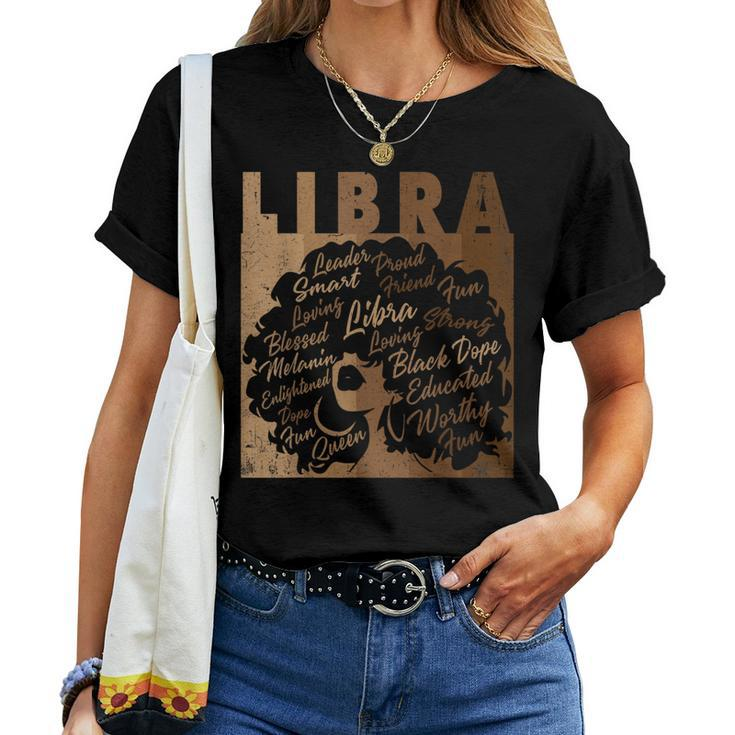 Libra Girl African American Melanin Birthday Women T-shirt
