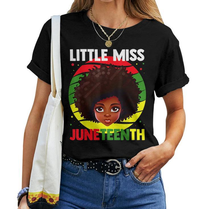 Little Miss Junenth Girls And Youths Celebrate Your Roots Women T-shirt
