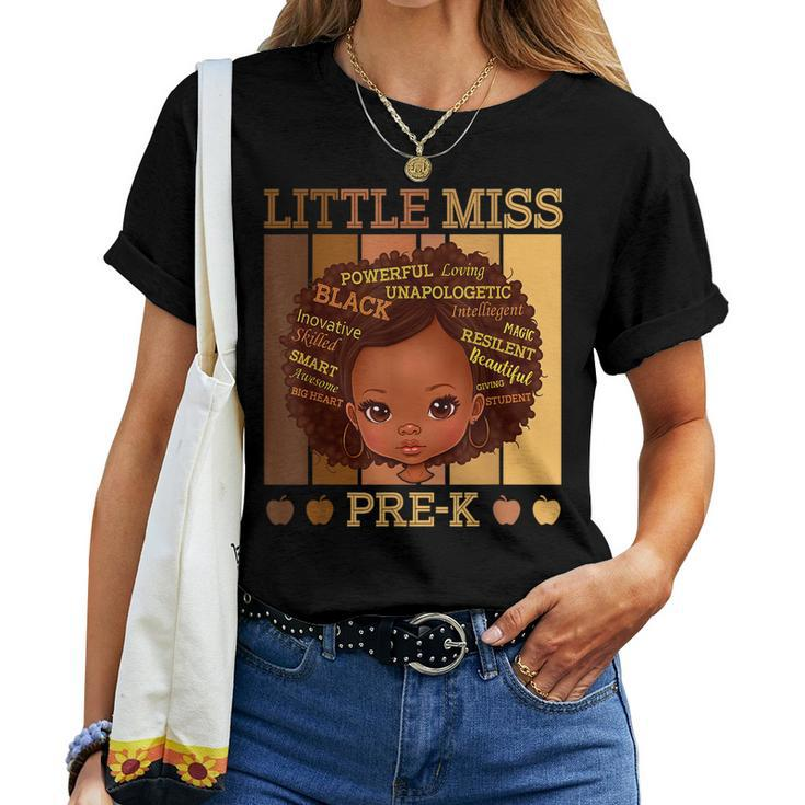 Little Miss Prek Black Girls Back To School Pre-K Student Women T-shirt