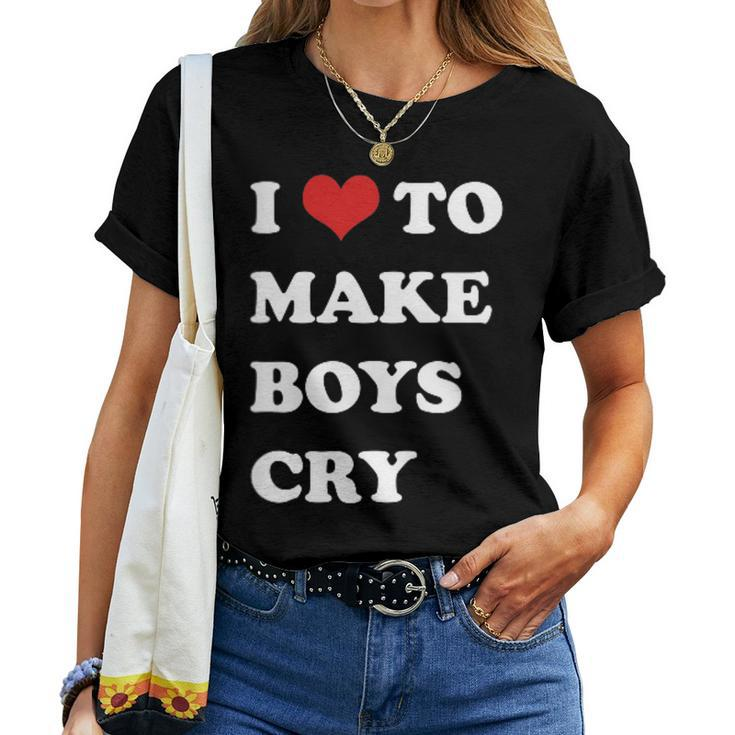 I Love To Make Boys Cry Red Heart Bad Girl Women Women T-shirt