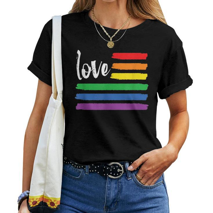 Love Gay Pride Lgbt Rainbow Flag Men Women Kids Women T-shirt