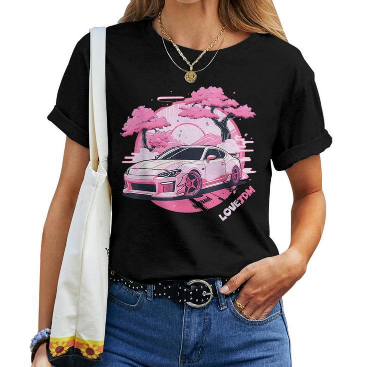 Love Jdm Girl Racer Pink Japanese Race Car Women T shirt Seseable UK