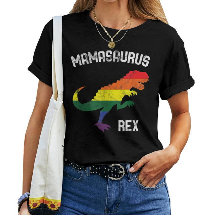 Mamasaurus Rex Gay Pride Lgbt Dinosaur Ally Women T-shirt