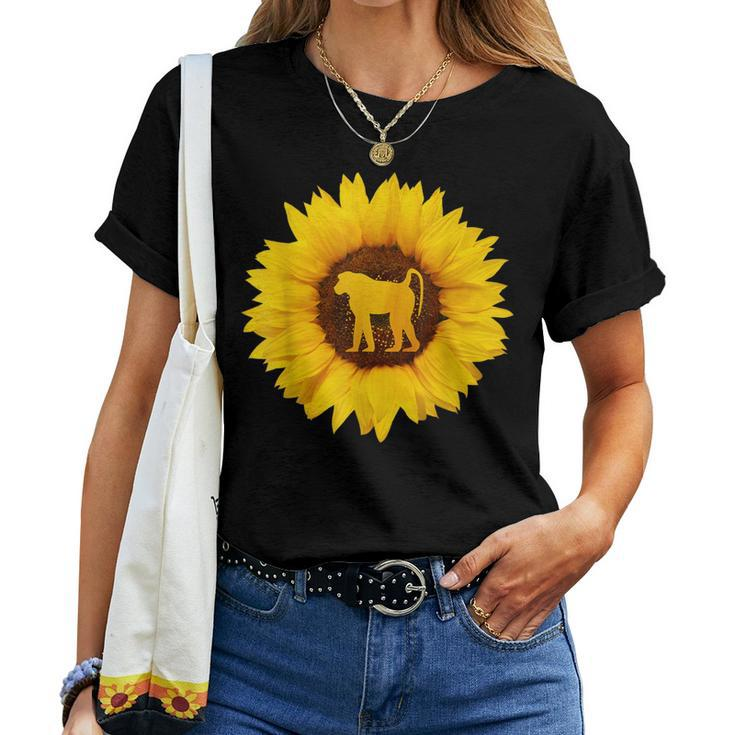 Mandrill For Monkey Baboon Sunflower Lover Women T-shirt