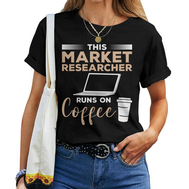 This Market Researcher Runs On Coffee Marketing Women T-shirt