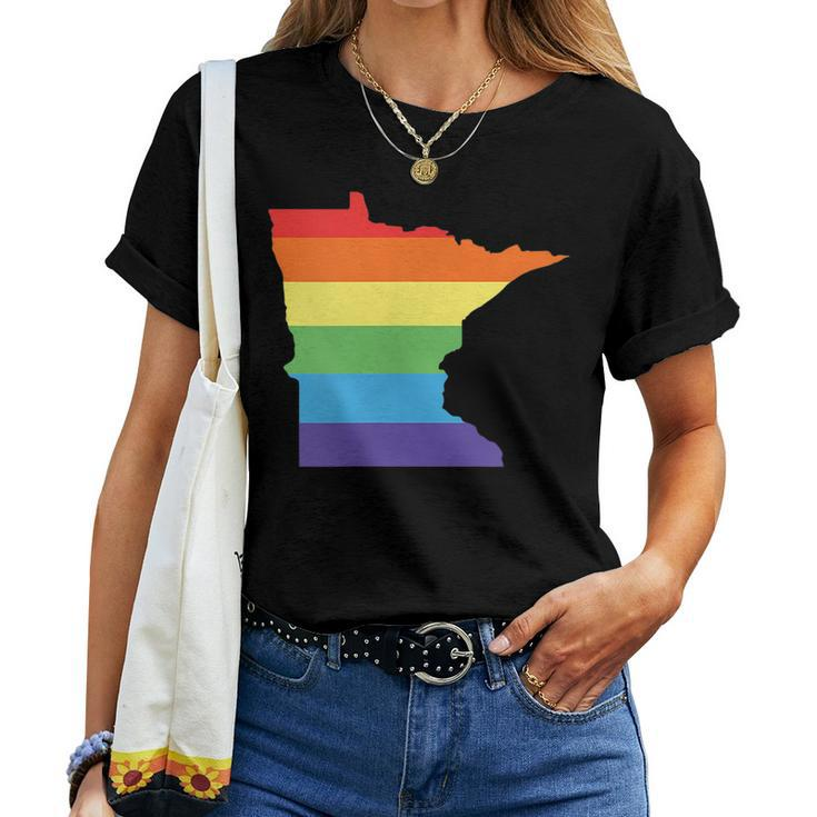 Minnesota Gay Pride Rainbow Flag Lgbt Equality Women T-shirt