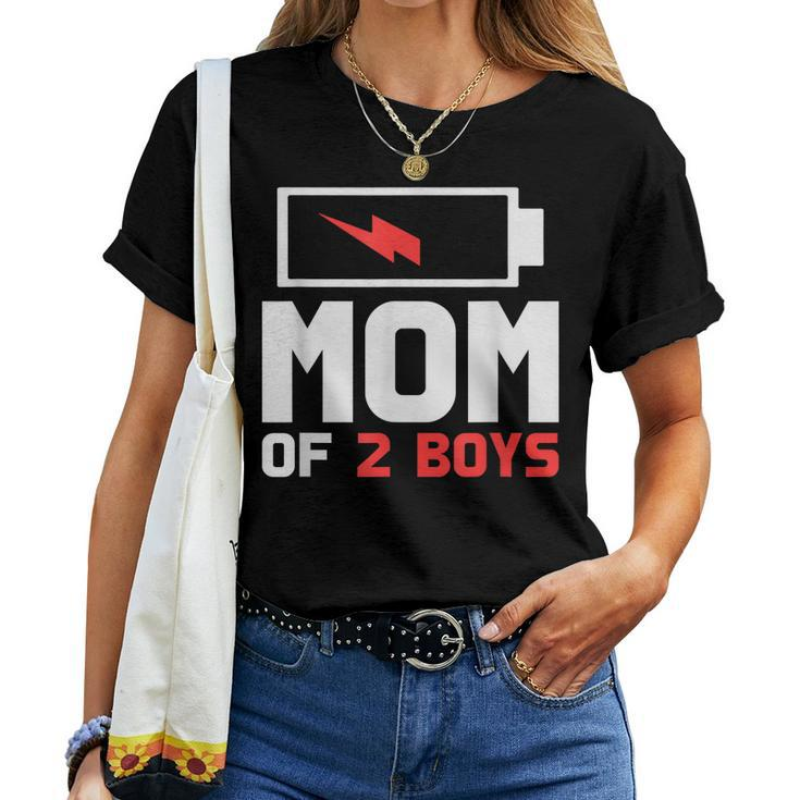 Mom Of 2 Boys From Son Birthday Women Women T-shirt