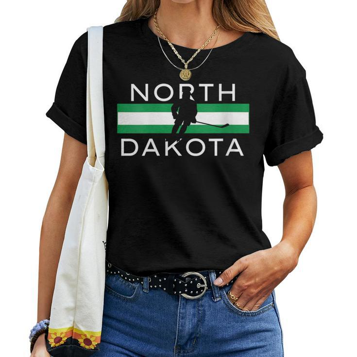 North Dakota Ice Hockey Player Forward Coach Team State Women T-shirt