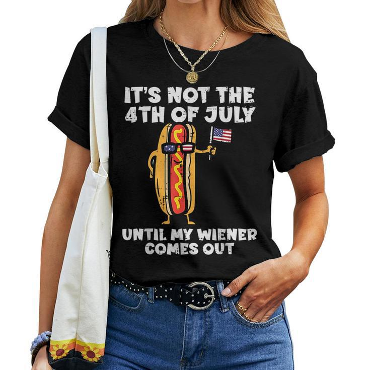 Not 4Th July Wiener Hotdog American Flag Patriotic Men Women Women Crewneck Short T-shirt