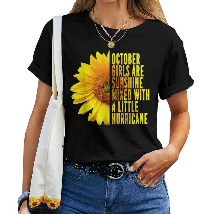 October Women Birthday Sunflower Quote Women T-shirt