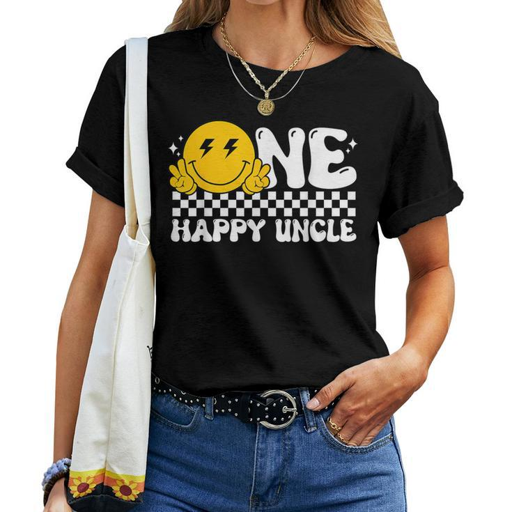 One Happy Dude Uncle Groovy 1St Birthday Family Matching Women T-shirt