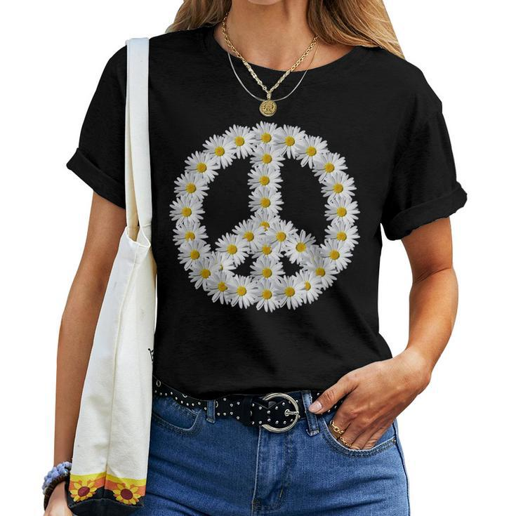 Peace Love Hippie 60S 70S Flower Power Daisy Women T-shirt