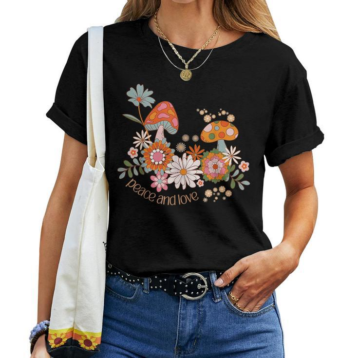 Peace Sign Love 60S 70S Flower Hippie Costume Women T-shirt