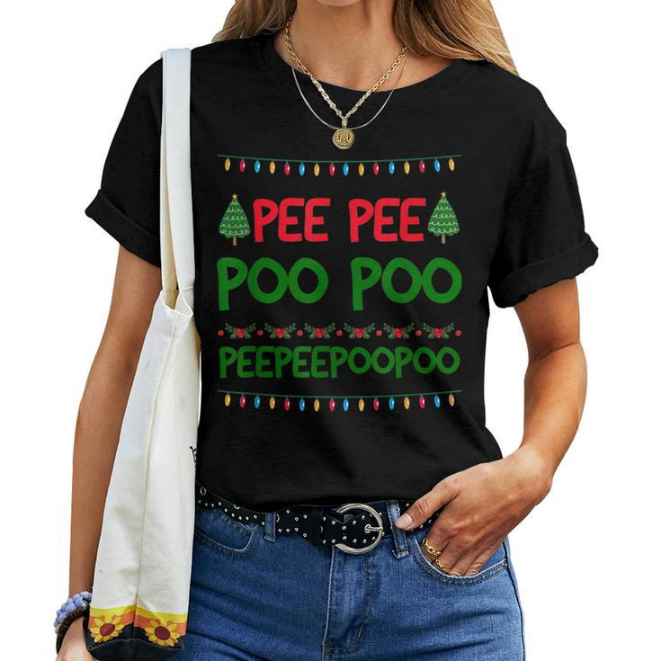 Pee Pee Poo Poo Ugly Christmas Sweater Women T-shirt