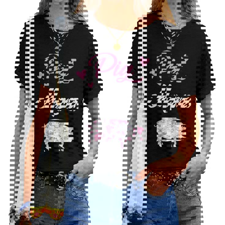 pig mama☺︎ Pig Mom Mama Heart Cute Women T-shirt | Mazezy