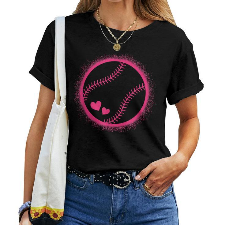 Pink Baseball Softball Lover Girls Women T-shirt