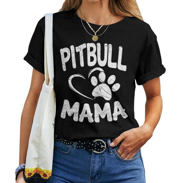 Pitbull Mama Pit Bull Lover Dog Terrier Mom Women T-shirt