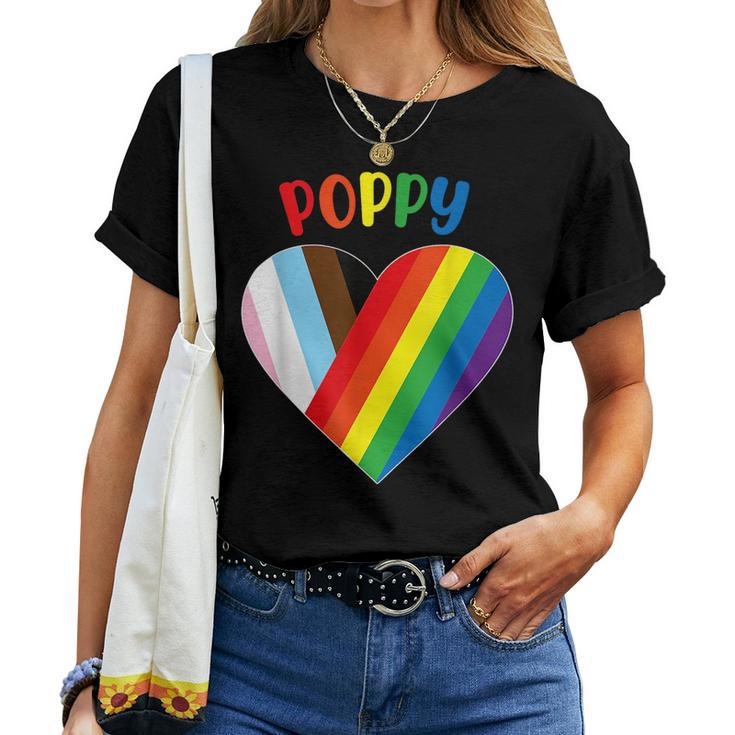 Poppy Lgbt Flag Heart Gay Pride Month Lgbtq Rainbow Women T-shirt Crewneck
