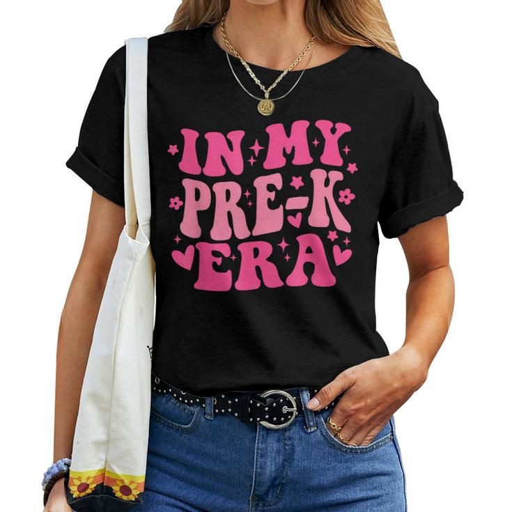 In My Pre-K Era Retro Back To School Groovy Teacher Student Women T-shirt