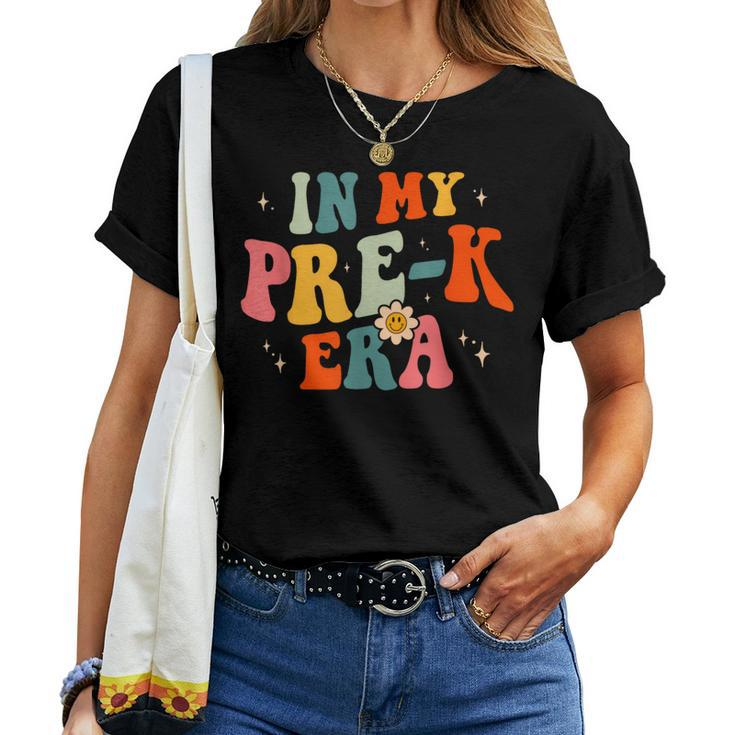In My Prek Teacher Era Preschool Teacher Groovy Retro Women T-shirt