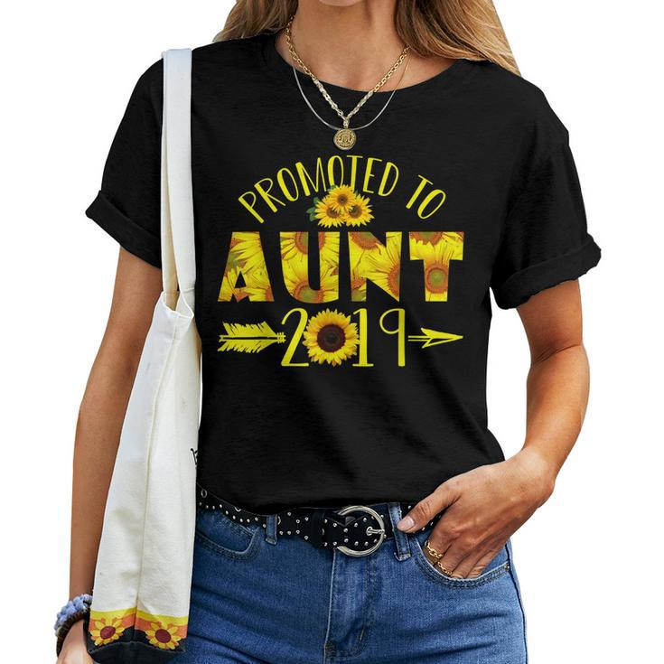 Promoted To Aunt Est 2019 T Sunflower Aunt Women T-shirt