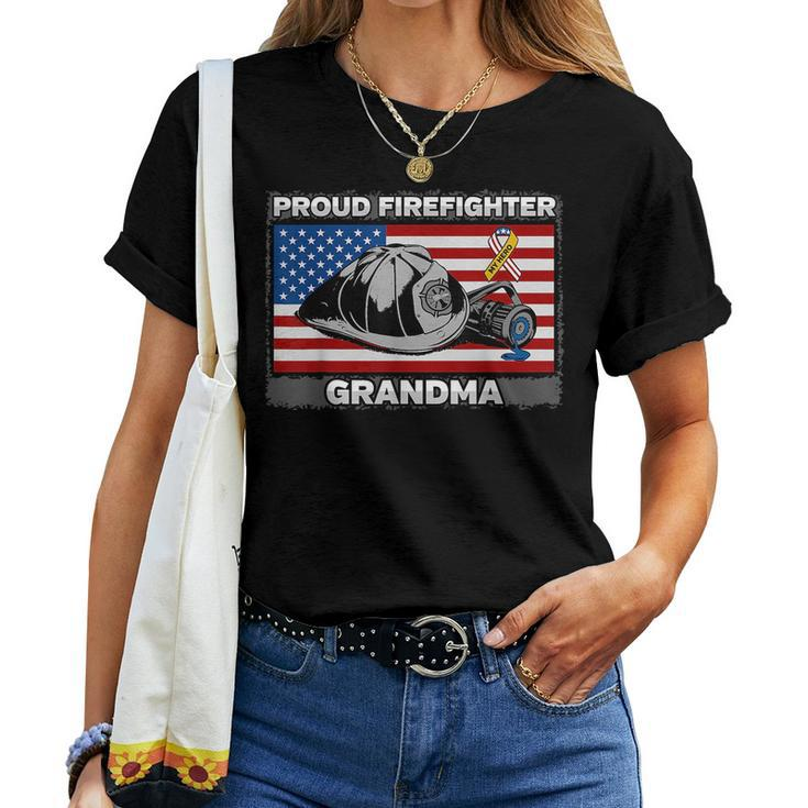Proud Fire Fighter Grandma Women T-shirt