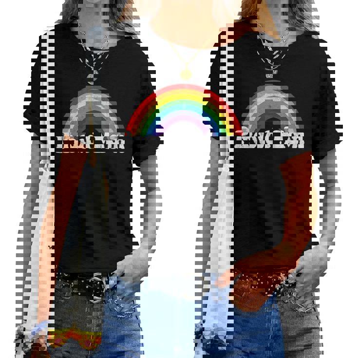Proud Mom Pride Gay Lgbt Day Month Parade Rainbow Women T-shirt Crewneck