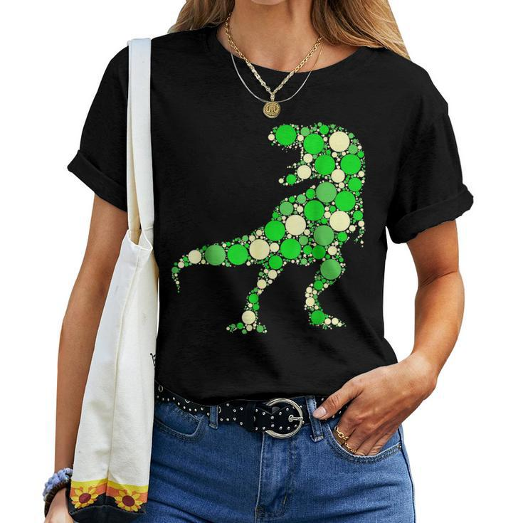 Rainbow Dot Day Dinosaur T-Rex Lover International Dot Day Women T-shirt