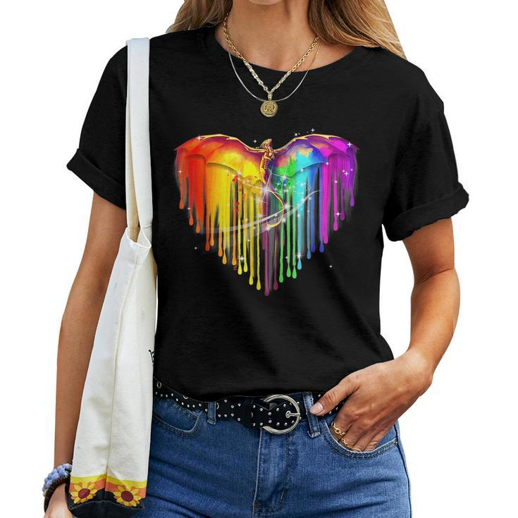 Rainbows Dragons Heart For Lgbt Gay Lesian Pride Women T-shirt