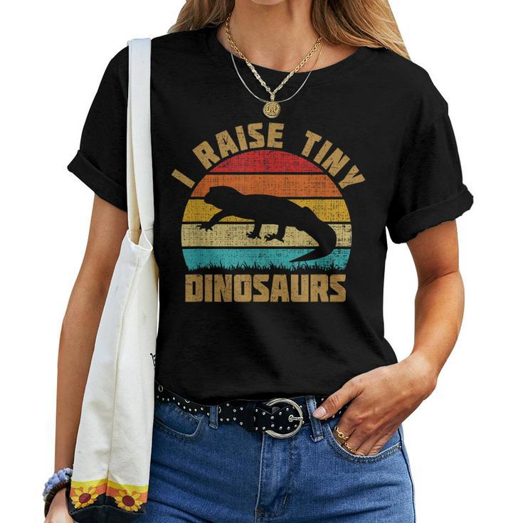 I Raise Tiny Dinosaur Vintage Retro Leopard Gecko Women T-shirt