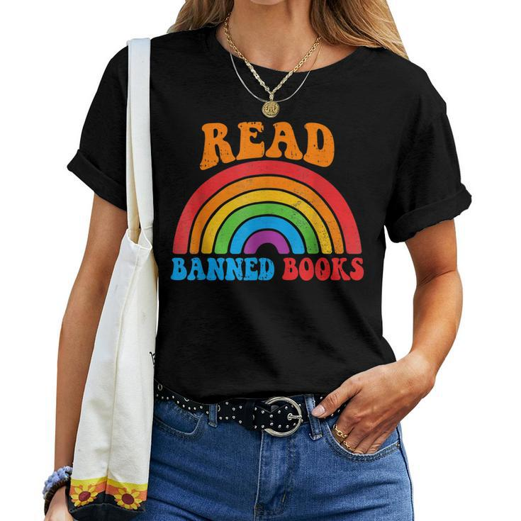 I Read Banned Books T Rainbow Readers Reading Book Women T-shirt