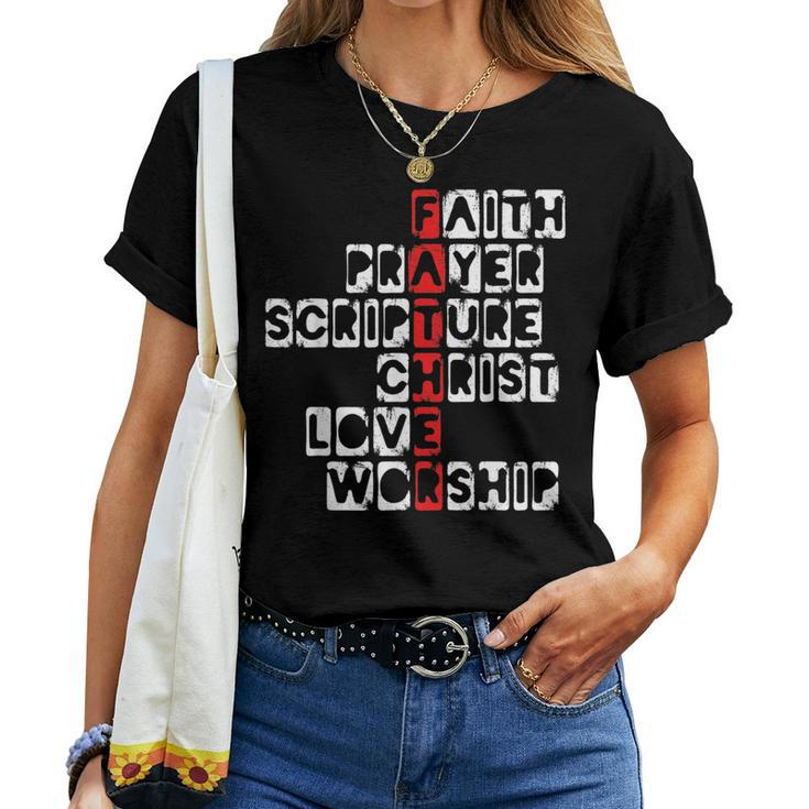 Religious Dad Christian Believer Fatherhood Fathers Day Women T-shirt