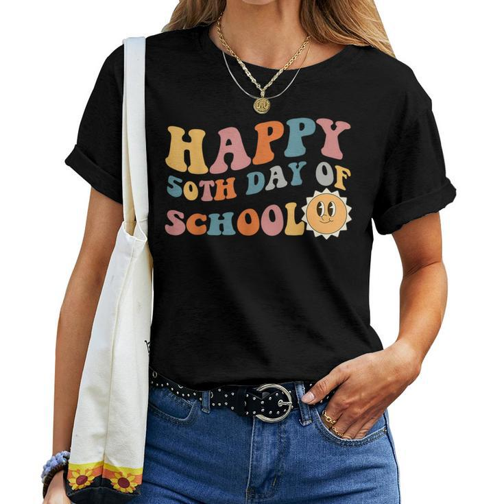 Retro 50 Days Of School 50Th Day Of School Groovy Women T-shirt