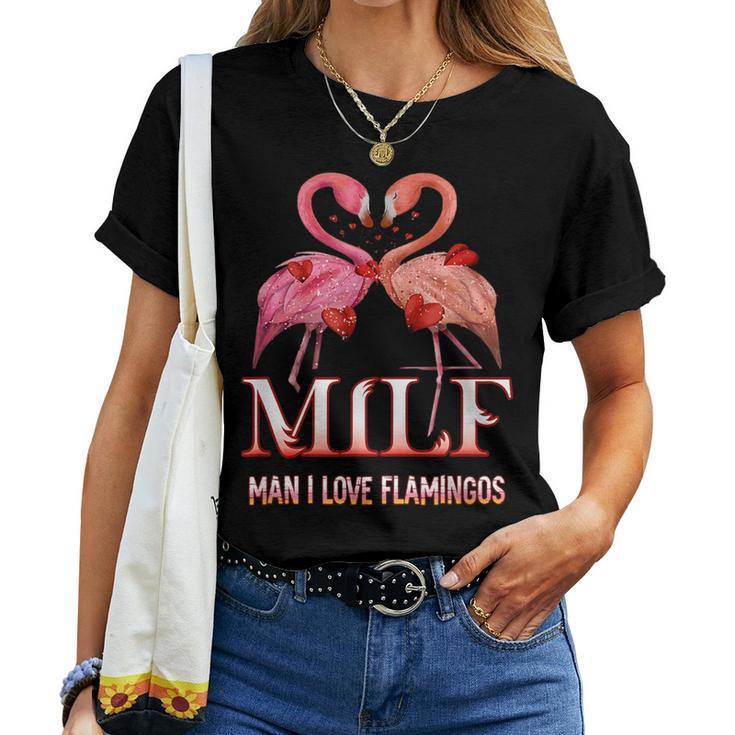 Retro Milf Man I Love Flamingos Pink Flamingos Milf Women T-shirt 