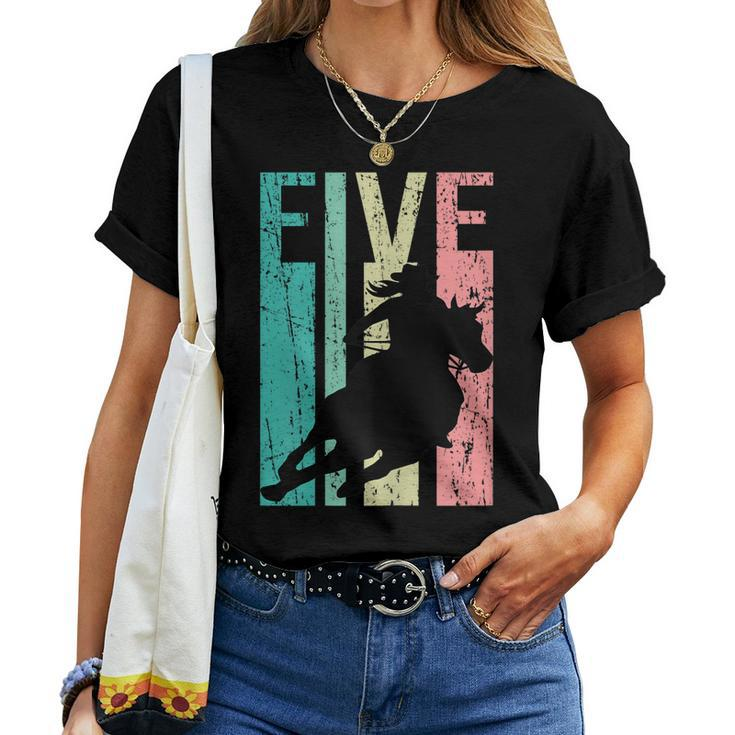 Retro Rodeo 5Th Birthday Horse Lover Cowgirl Country 5 Women T-shirt