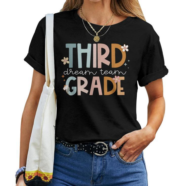 Retro Third Grade Dream Team Groovy Teacher Back To School Women T-shirt
