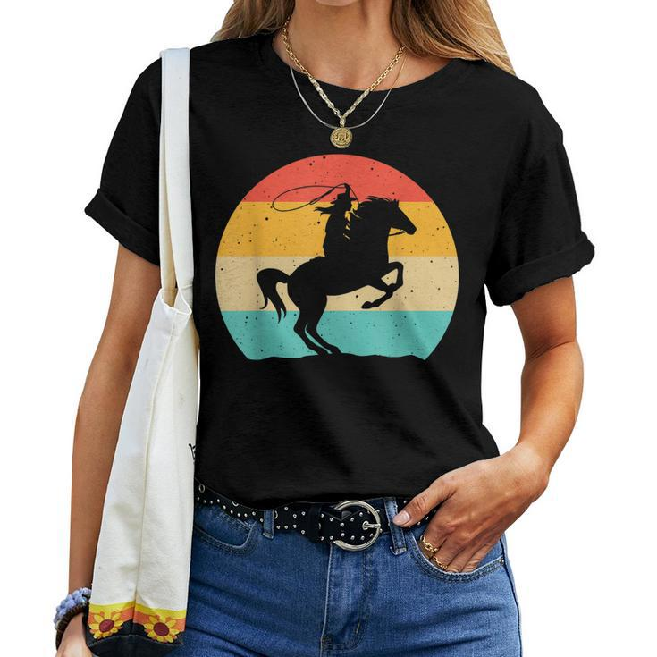 Retro Western Cowgirl For Girl Horse Riding Women Women T-shirt