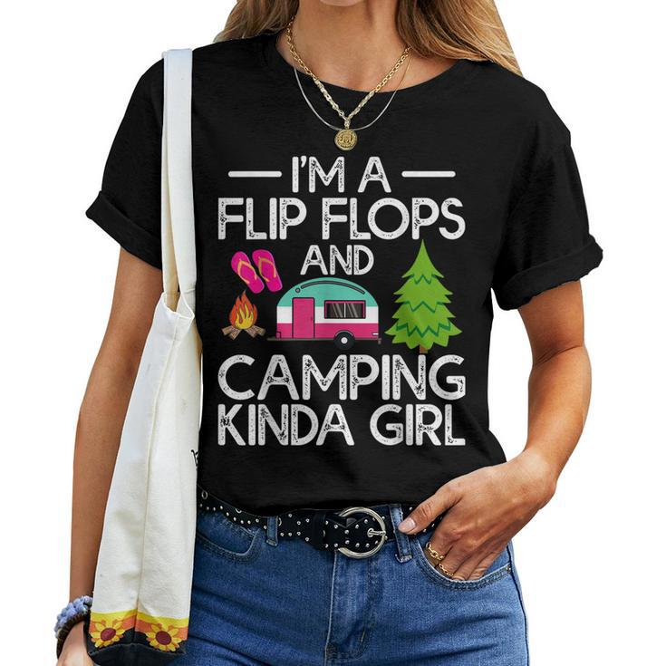 Rv Camper Im A Flip Flops And Camping Kinda Girl Women T-shirt