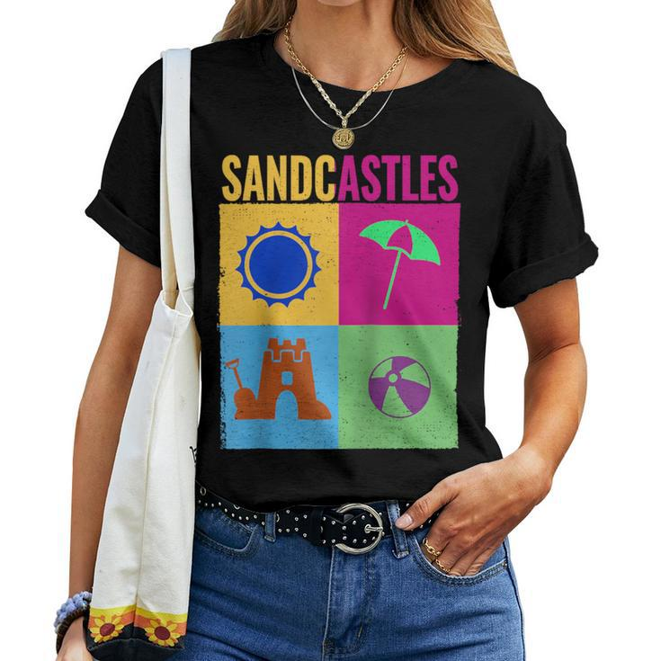 Sandcastles Builder Colerful Building Sandcastles Women T-shirt