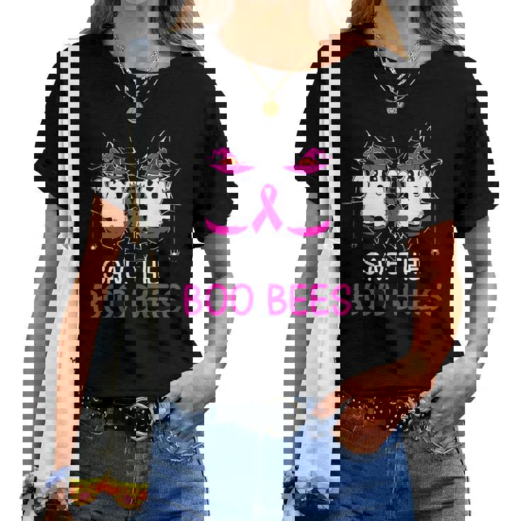 Save The Boobees Boo Bees Ribbon Breast Cancer Halloween Women T-shirt