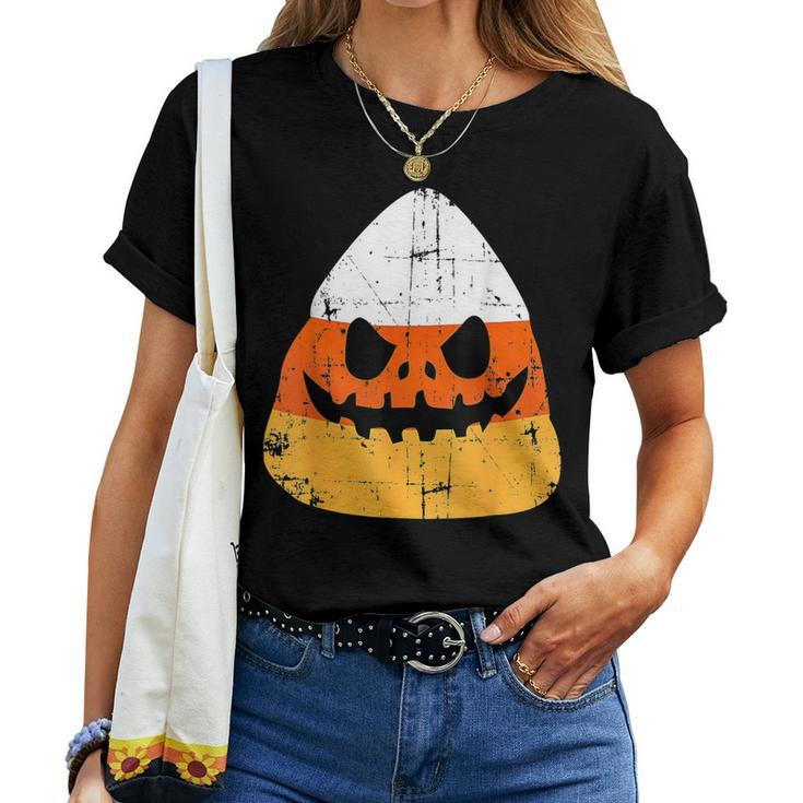 Scary Halloween Candy Corn Spooky Costume Women T-shirt