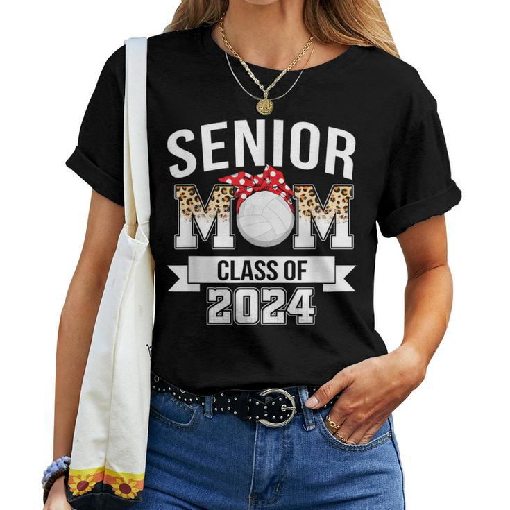 Senior Mom 2024 Volleyball Class Of 2024 Leopard Graduation Women T-shirt