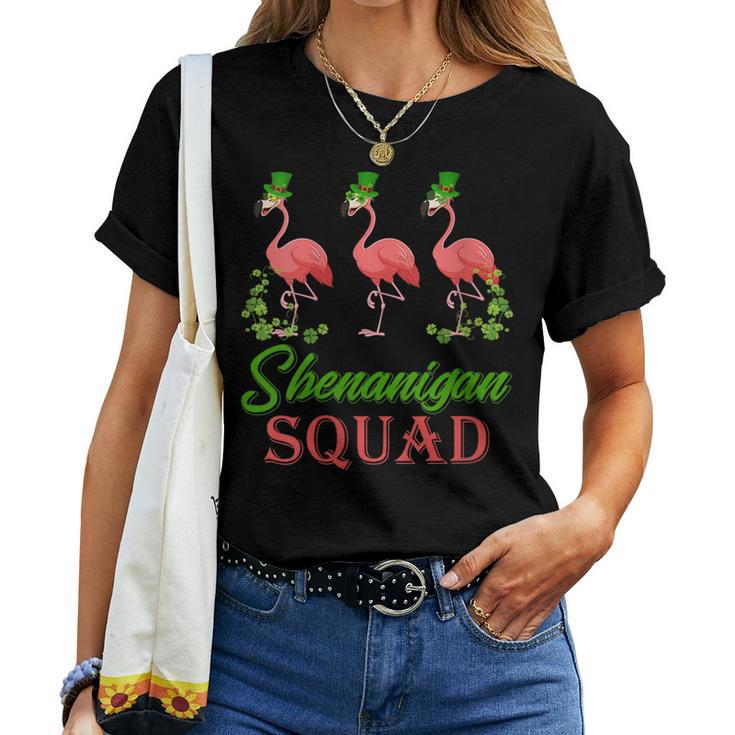 Shenanigan Squad Flamingo Leprechaun Hat St Patricks Day Women T-shirt